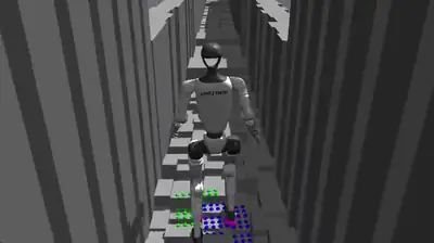 Walled corridor in simulation